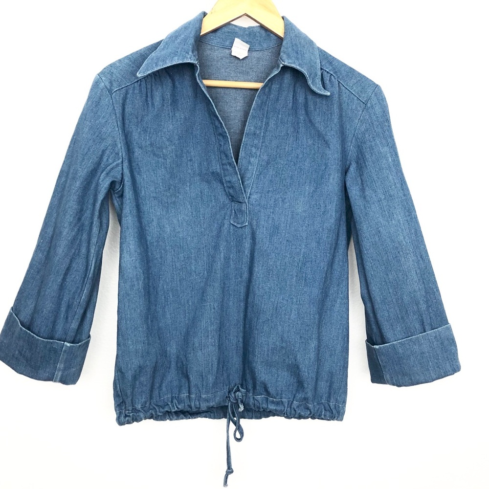 Vintage 70’s chambray Wrangler cuff sleeve shirt